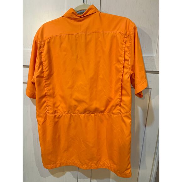 Browning Fishing Shirt Men’s Sz Medium Orange Button Outdoor Hunting Performance - Picture 4 of 9